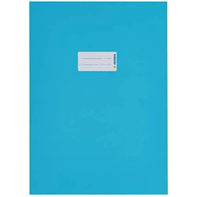 Abbildung von HERMA 19750 Heftumschläge A4 Karton Hellblau, 10 Stück, Hefthüllen mit Beschriftungsfeld aus stabilem &amp; extra starkem Papier, Heftschoner Set für Schulhefte, farbig