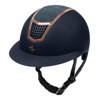 Abbildung von Fair Play Reithelm Quantinum Eclipse Rosegold Wide Visor Navy M