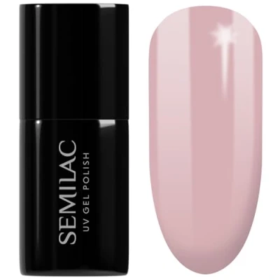 Abbildung von Semilac UV Nagellack Beige Farb 057 Nude Rose 7 ml LED Farblack für Farbintensive Fingernägel Ergiebig und Langlebig Nail Polish