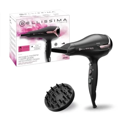 Abbildung von Bellissima Haartrockner K9 2300 hält das Haar mit Feuchtigkeit ohne Friseffekt, W, Ionen Technologie, 8 Kombinationen Luftstrom, Lockenstab