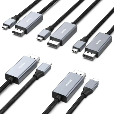 Abbildung von BENFEI Cavo USB C a DisplayPort 1.4 1,8M (8K@60Hz 30Hz, 4k@240Hz 165Hz 144Hz 120Hz HDR VRR), 5 Confezioni [Thunderbolt 4/3] DP per Max MacBook Pro/Air 2023 iPad Pro iMac S23
