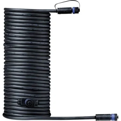 Abbildung von Paulmann 939.28 Outdoor Plug &amp; Shine Connector 10m 1in 2out IP68 2x1,5mm² 93928 Verlängerungskabel Verbindungskabel Aussenbeleuchtung, Schwarz