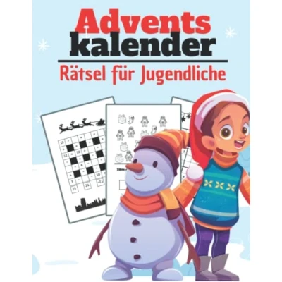 Abbildung von Adventskalender Rätsel für Jugendliche: Das Rätselheft Jungs und Mädchen die Adventszeit Abwechslung jeden Tag Labyrinthe, Sudoku, Finde den Fehler vieles mehr