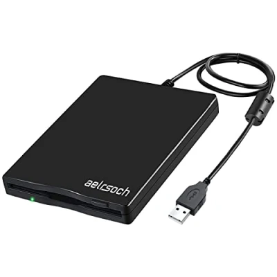 Abbildung von aelrsoch Diskettenlaufwerk, externes USB Diskettenlaufwerk USB, 3.5 1.44 MB/2 HD Windows 2000/7/8/10, etc.