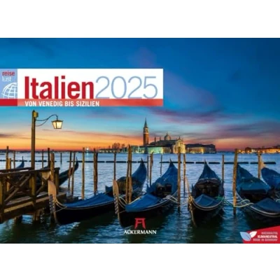 Abbildung von Italien ReiseLust Kalender 2025, Wandkalender im Querformat (45x33 cm) Natur und Reisekalender Toskana, Rom, Venedig, Sizilien, Küste Kultur