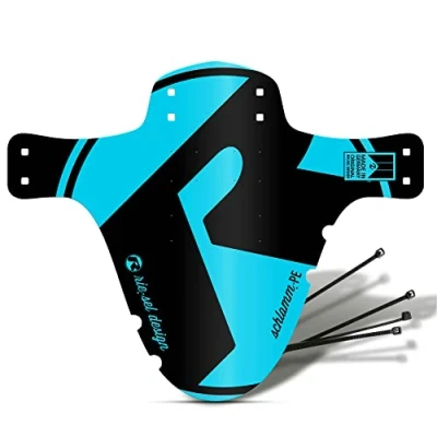 Abbildung von Riesel Design® 1x Mudguard Schlamm:PE MTB Schutzblech inkl. Kabelbinder/Stylisches Fahrrad &amp; modernes Mountainbike für Jede Fahrradgröße (Blue)