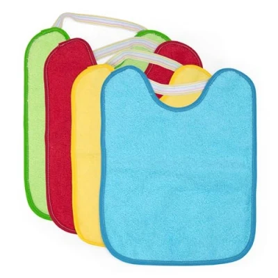 Abbildung von Ti TIN 4 Pack wasserdichte frottee Babylätzchen 24x31 cm Lätzchen mit elastischem Verschluss für Babys von 6 bis 18 Monaten