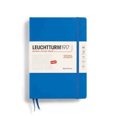 Abbildung von LEUCHTTURM1917 370798 Wochenplaner 2025, Medium A5 Hardcover 12 Monats Kalender, liniert Sky, Englisch