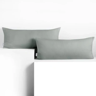 Abbildung von DecoKing 2 Kissenbezüge 40x120 cm Jersey Baumwolle Reißverschluss Stahl Amber