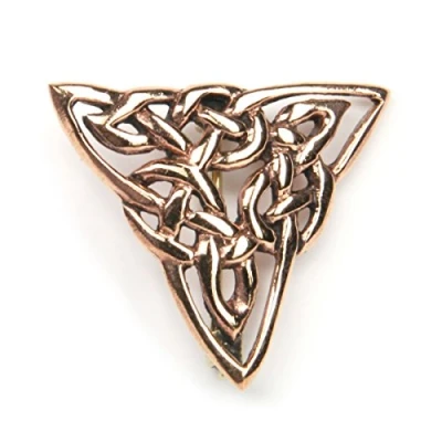 Abbildung von Drachensilber Brosche Mittelalter Bronze Triquetta keltischer Schmuck Keltenknoten Kelten Wikinger Gewandnadel