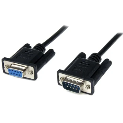 Abbildung von StarTech.com 2m Seriell DB9 RS 232 Nullmodemkabel Schwarz Stecker/Buchse 9 Pin Null Modem Kabel