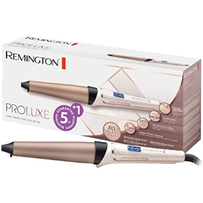 Abbildung von Remington Lockenstab große Locken &amp; natürliche Wellen [kegelförmig 25 38mm] PROluxe Digital (OPTIheat Technologie, Grip Tech Keramik Beschichtung) LCD Display 120 210C, Beach Waves, CI91X1
