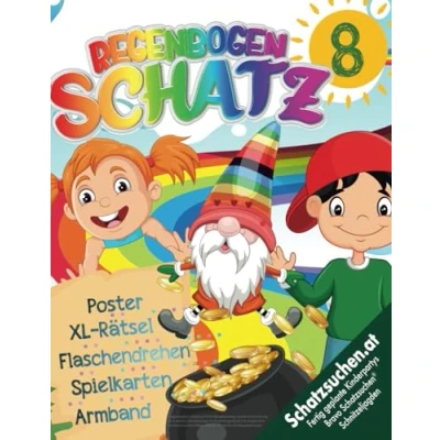 Abbildung von Regenbogen Schatzsuche Kindergeburtstag Spiele Unterhaltung ab 8 Jahren: Schnitzeljagd im Regenbogenland mit magischem Armband und kniffligen Rätseln für bunte Kindergeburtstage (Bravo Schatzsuche)
