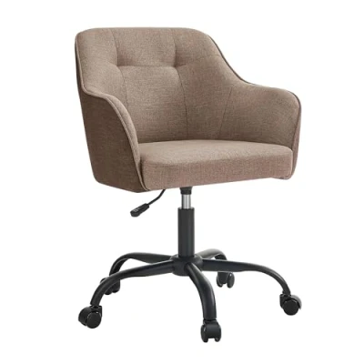 Abbildung von SONGMICS Homeoffice Stuhl, Drehstuhl, Schreibtischstuhl, höhenverstellbar, bis 110 kg belastbar, atmungsaktiver Stoff, für Arbeitszimmer, Schlafzimmer, braun OBG019K01