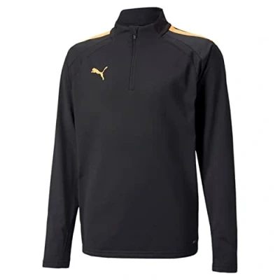 Abbildung von Puma Teamliga ZIP Unisex FußballTrikot für Kinder, Größe: 152, Black/neon citrus