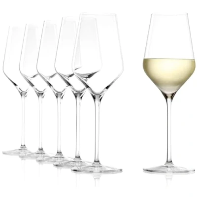 Abbildung von Stölzle Lausitz Weißweingläser Quatrophil 6er Set 405 ml Hochwertige Weingläser ideal für Weißwein &amp; Aperitif Eleganter Weißweinkelch aus Kristallglas spülmaschinenfest Made in Germany