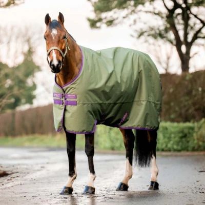 Abbildung von Horseware Regendecke Amigo Hero Ripstop Original 50g Fleece Lined Grün/Lila