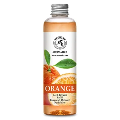 Abbildung von Raumduft Nachfüllflasche 200ml mit Natürlich Ätherischen Orangenöl Beste für Aromatherapie SPA Haus Bad Büro Fitness Club Restaurant Boutique Refill von Aromatika
