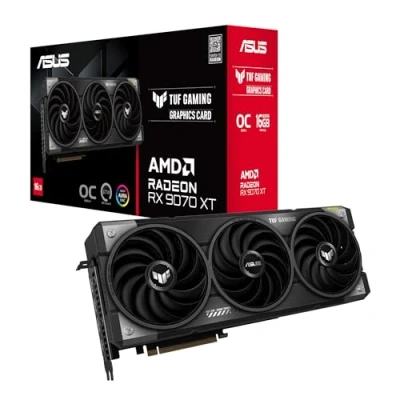 Abbildung von ASUS TUF Gaming Radeon RX 9070 XT OC Edition 16GB GDDR6 Grafikkarte (AMD RX9070XT, PCIe 5.0, 1x HDMI 2.1b, 3X DisplayPort 2.1a, 3.125 Slot Design, RX9070XT O16G GAMING)