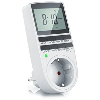 Abbildung von CSL Zeitschaltuhr Digital 2,1&quot; LCD Display 5,3 cm 3680W mit 10 konfigurierbaren Programmen Back Up Reserve Akku Zufallsschaltung Berührungsschutz