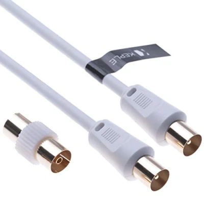 Abbildung von Antennenkabel Sat Kabel Receiver für Kabelfernsehen Recorder Satelittenschüssel Resiver Satelliten Verteiler Soundbar TV, HDTV, Radio, DVB T, C, S, S2, UKW, DAB, DAB+ Koaxiale 1.0m