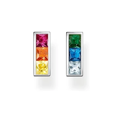 Abbildung von Thomas Sabo Ohrstecker mit bunten Steinen aus 925er Sterling Silber, Höhe: 10mm, H2250 477 7