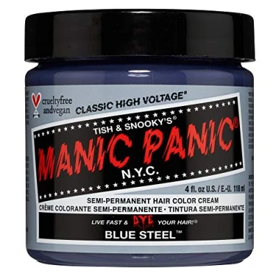 Abbildung von Manic Panic Blue Steel Classic Creme, Vegan, Cruelty Free, Semi Permanent Hair Dye 118ml