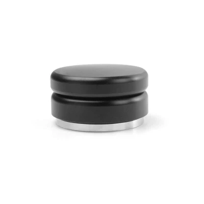 Abbildung von HENDI Kaffee Tamper ø 5,8 x 3,5 cm verstellbar kompatibel für die meisten Siebträger Edelstahl mit Aluminium Griff schwarz, Gastro Stampfer