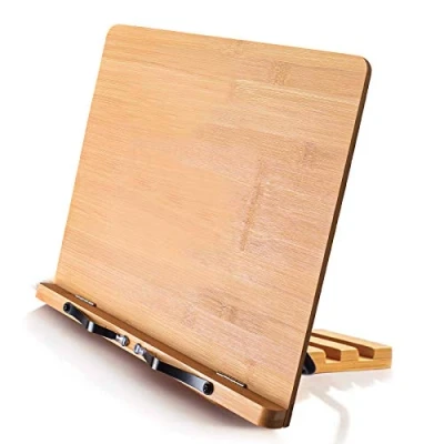 Abbildung von Bambus Buchständer, Kochbuchhalter, 5 fach höhenverstellbar, 33,5 x 23,4 cm