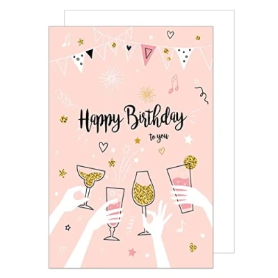 Abbildung von Edition Seidel Premium Geburtstagskarte mit Umschlag. Glückwunschkarte Grusskarte Billet Geburtstag Happy Birthday Mann Frau einzelne eine Sprüche Karte (G2954 SW022)