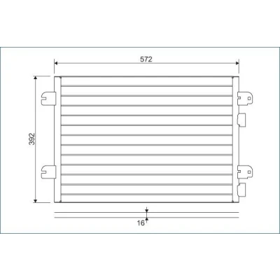 Abbildung von VALEO 817701 Klimakondensator ohne Trockner Aluminium 392 R 134a DACIA: Sandero I, Logan I Express, RENAULT: Scénic 1