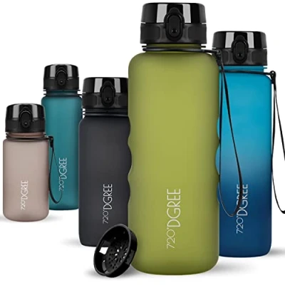 Abbildung von 720DGREE Trinkflasche 1,5 Liter “uberBottle“ softTouch +Sieb BPA Frei XL Wasserflasche für Gym, Fitnessstudio, Workout, Fitness, Sport, Outdoor Große Sportflasche aus Tritan Leicht, Stoßfest