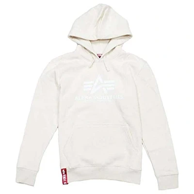 Abbildung von Alpha Industries Basic Kapuzenpullover, Herren, Größe: XL, Jet stream white