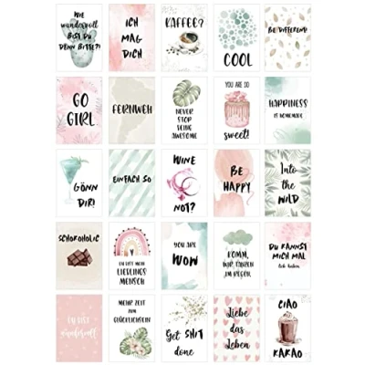 Abbildung von Edition Seidel Set 25 Postkarten Leben &amp; Momente mit Sprüchen Karten Spruch Geschenk Dekoidee, Liebe, Freundschaft, Leben, Motivation, Geburtstagskarten lustig Postkarte Karte SW03