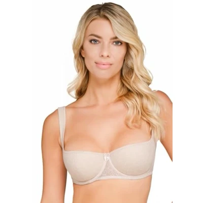 Abbildung von Rosme Lingerie Balconette BH mit gepolsterten Trägern für Damen, Kollektion Grand, Beige, Größe 105B