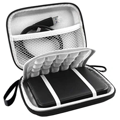 Abbildung von Lacdo Externe Festplattentasche Schutzhülle für Western Digital WD Elements/WD My Passport Ultra/WD Game Drive HDD 1TB 2TB 3TB 4TB 5TB USB 3.0 2.5 Zoll Stoßfest Wasserdicht Tragetasche Case, Schwarz
