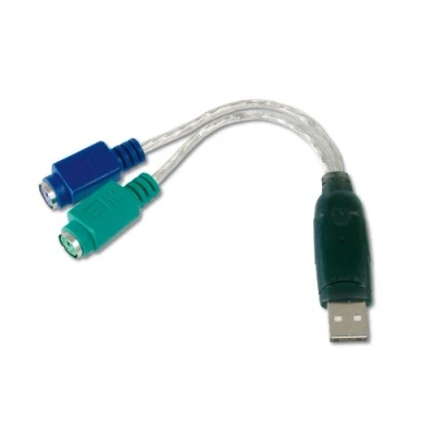 Abbildung von DIGITUS USB zu PS/2 Adapter Maus &amp; Tastaur Typ A Stecker 2x Mini Din 6 Buchse Win 10 Plug Play