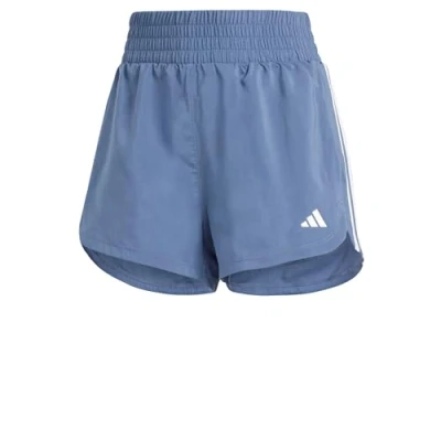 Abbildung von adidas Women&#039;s Pacer Training 3 Stripes Woven High Rise Shorts Lässige, Preloved Ink/White, XL 5 inch