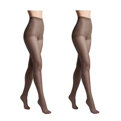 Abbildung von Conte elegant 2er Pack langlebige Damenstrumpfhose Halbmatt SOLO 40 DEN Damen Feinstrumpfhose Strumpfhose mit markiertem Höschenteil Einfarbig Farbe Grafit Größe 2