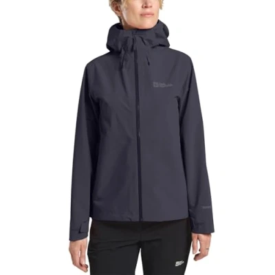 Abbildung von Jack Wolfskin Regenjacke / wasserabweisende Jacke, Damen, Größe: Large, Graphite