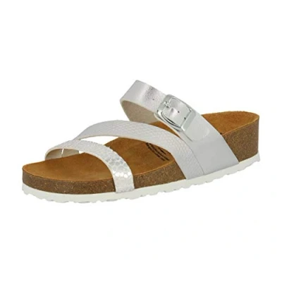 Abbildung von Lico Natural Glitter Damen Pantoletten, Silber, 39 EU