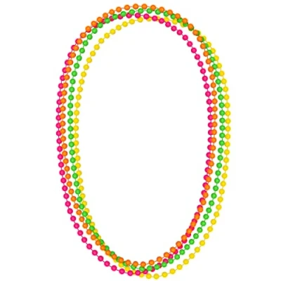 Abbildung von Balinco Set mit 4 Stück Bunte Hippie Perlen Ketten in den Farben Pink Orange Grün Gelb für Damen