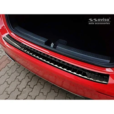 Abbildung von Schwarz Edelstahl Heckstoßstangenschutz kompatibel mit Mercedes A Klasse W177 HB 2018 inkl. AMG &amp; EQ &#039;Ribs&#039;