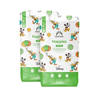 Abbildung von Amazon Marke: Mama Bear Disney Ultra Dry Windeln Größe 4+ (9 15 kg) MONATSBOX, Weiß, 160 Stück (2 Packungen mit 80)