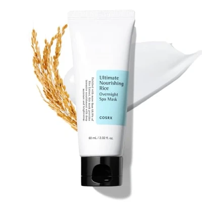 Abbildung von COSRX Gesichtsmaske Ultimate Nourishing Rice Overnight Spa Mask Feuchtigkeitscreme mit 68% Reis Extrakt und 2% Niacinamid für alle Hauttypen Vegan, tierversuchsfrei Korean Skincare