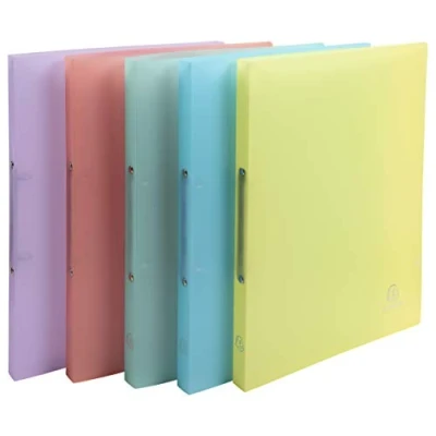 Abbildung von Exacompta 54170E 5er Pack Premium Kunststoff Ringbuch Chromaline aus flexiblem transluzentem Polypropylen 2 Ringe Füllhöhe 15mm DIN A4 Plastikordner ideal für Büro und Schule farbig sortiert