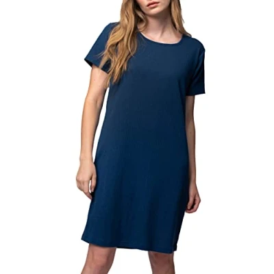 Abbildung von loud + proud Derby Nachthemd, Damen, Größe: 38, Ultramarinblau