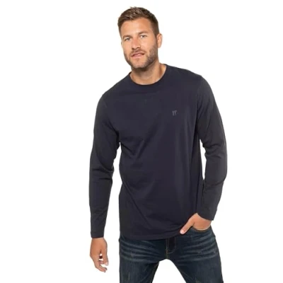 Abbildung von JP 1880 Herren große Größen Übergrößen Menswear L 8XL JP1880 Langarmshirt, Basic, Oeko TEX, bis 8 XL dunkel Marine 3XL 702559730