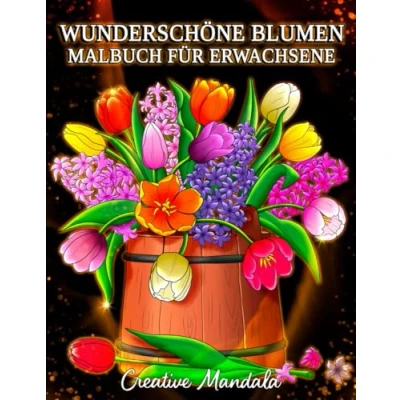 Abbildung von Wunderschöne Blumen: Ein Malbuch für Erwachsene mit Blumenmustern, Sträußen, Dekorationen und mehr!