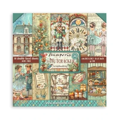 Abbildung von Stamperia Scrapbook Paper Pad for Scrapbooks, Albums, Card Making, Bullet Journals and More, Acid Free, Double Sided, Perfect Hobbies, Crafts, Gifting (The Nutcracker) (20.3 x 20.3cm)